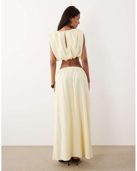 4th & Reckless Natural Tie Waist Detail Maxi Skirt