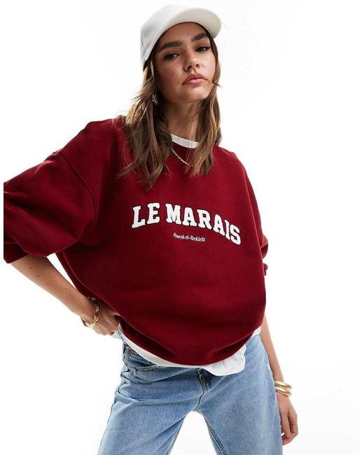 4th & Reckless Red Le Marais Boucle Logo Sweatshirt