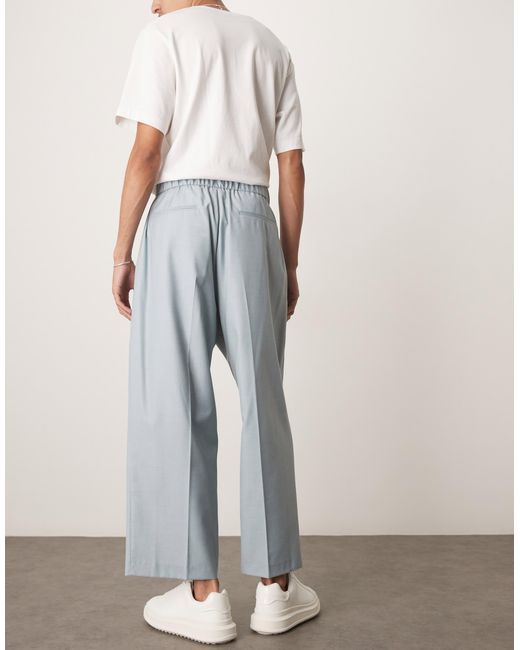 ASOS – schlupf-anzughose mit ballon-leg-beinschnitt in White für Herren