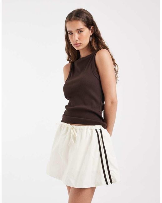ASOS White Techy Side Stripe Micro Mini Skirt