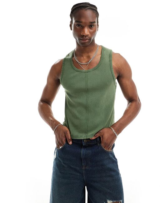Camiseta lavado sin mangas con detalle Reclaimed (vintage) de hombre de color Green
