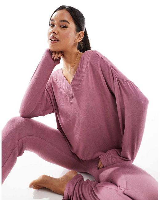 Cotton On Purple Lounge Super Soft V Neck Sweatshirt