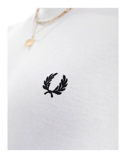 Fred Perry White Laurel Wreath Back Print T-shirt for men