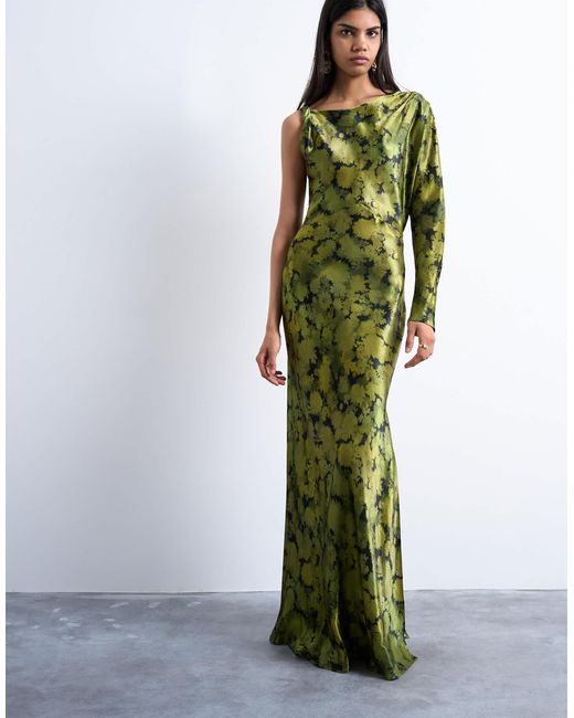 TOPSHOP Green – maxikleid aus satin