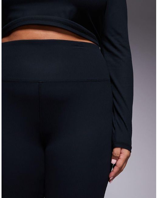 4505 Black Curve Rib Wide Leg Dance Pant