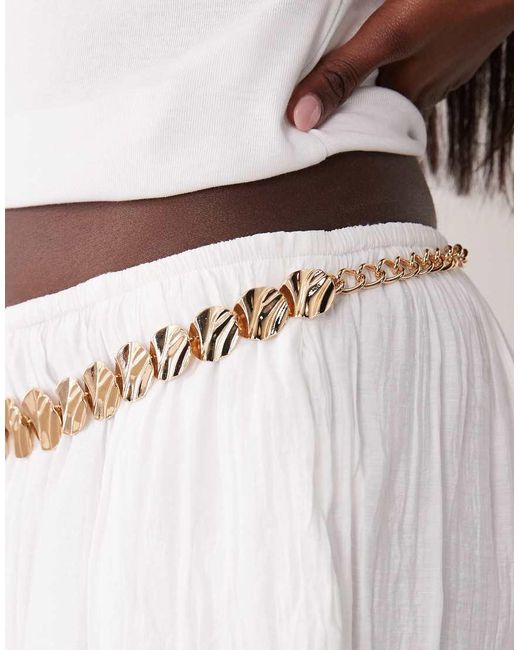 ASOS Natural Hammered Circle Chain Belt