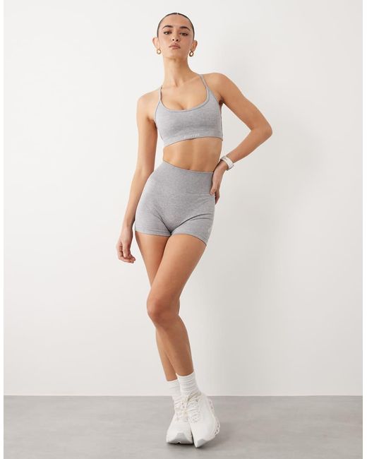 BO+TEE Gray Bo+tee Super Sculpt Seamless Backless Sports Bra Co-ord