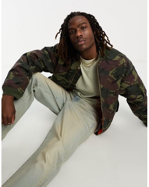 Nike Brown Life Camo Print Bomber Jacket for men