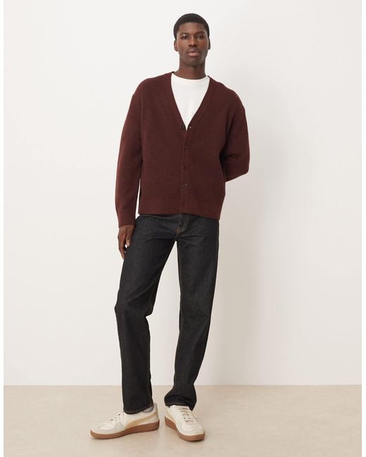 ARKET Purple Wool Cardigan With Button Front for men