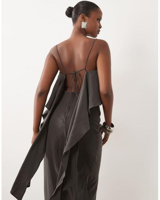 ASOS Natural Layered Cami Satin Maxi Dress