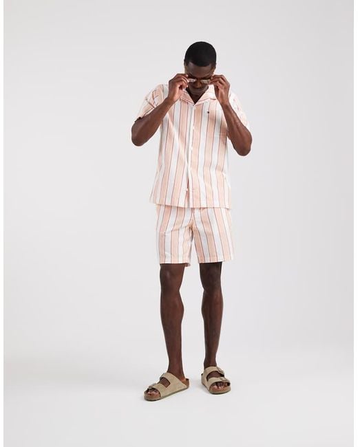 Tommy Hilfiger Pink Open Structure Shirt Co-ord for men
