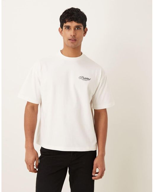 Prohibited White Racing Back Print Graphic T-shirt for men