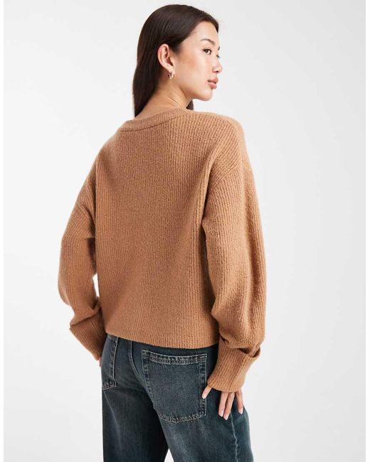 Miss Selfridge Blue Wide Cuff V Neck Cardigan