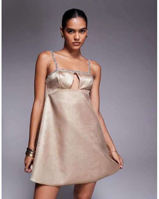 ASOS Metallic – ausgestelltes minikleid