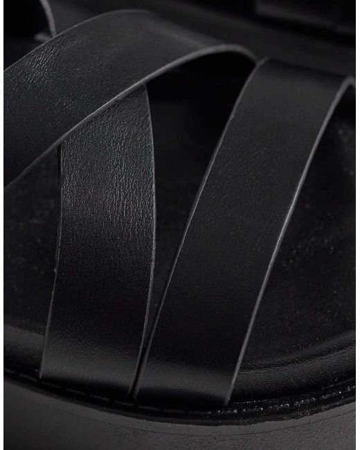 SEQWL Black Strappy Flatform Sandals