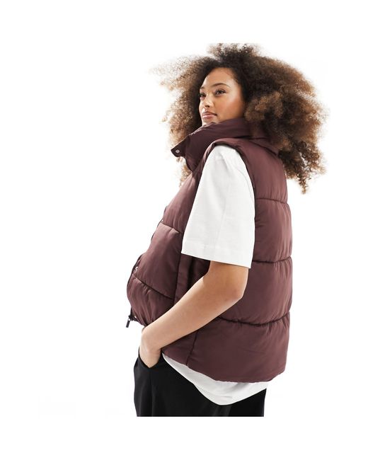 French Connection White High Neck Padded Vest