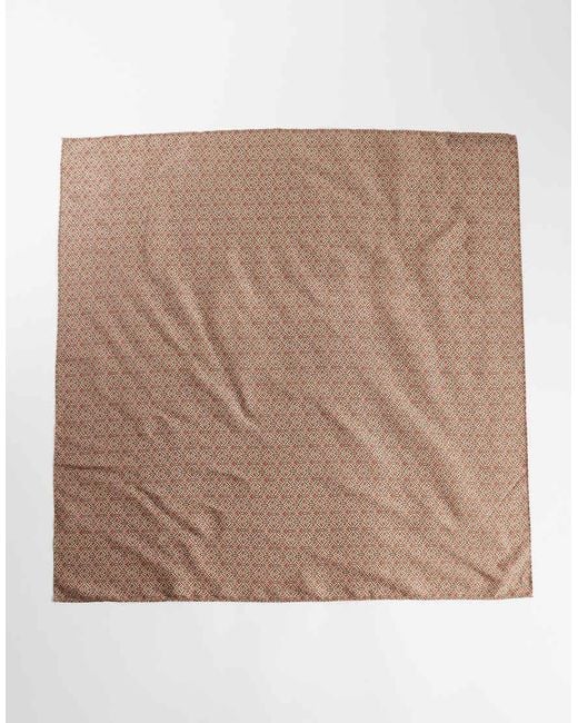 ASOS White Geometric Print Satin Bandana for men