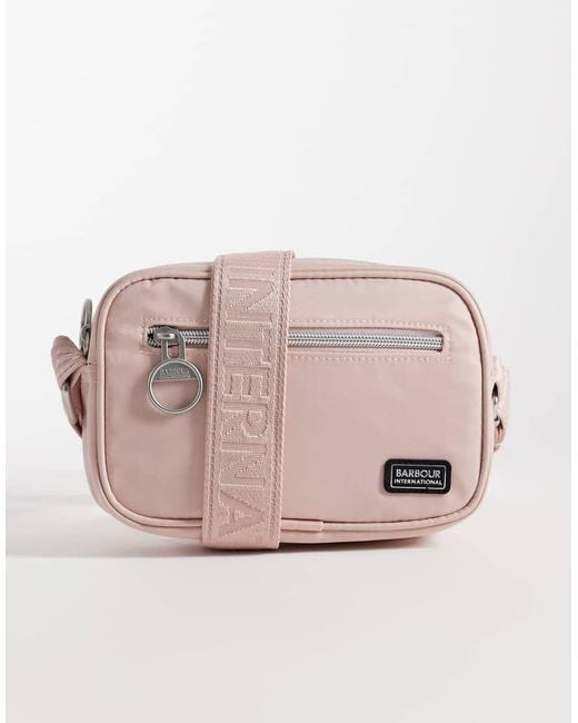 Barbour Pink Qualify Logo Micro Crossbody Bag