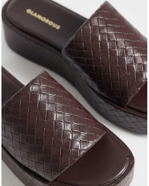 Glamorous Brown Flatform Sandals