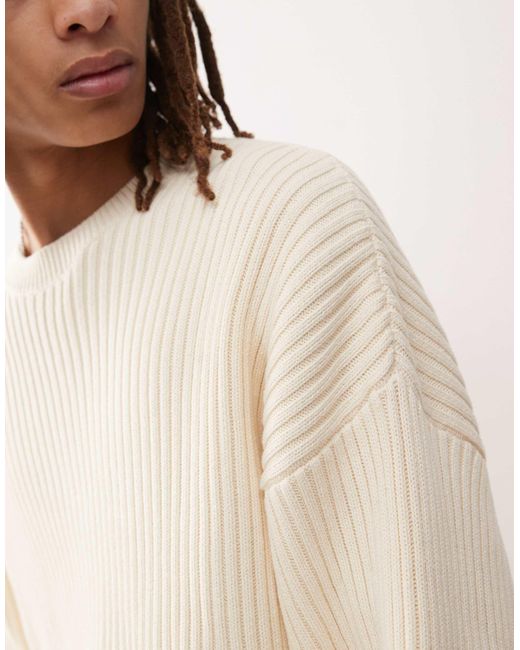 Weekday – arthur – grob gerippter pullover in Natural für Herren