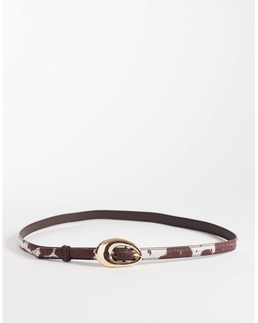 New Look Gray Cow Print Belt