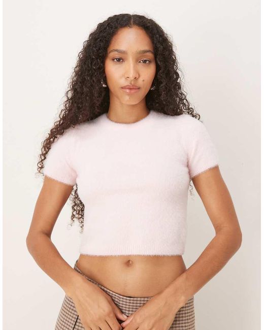 Glamorous White Cropped Jumper