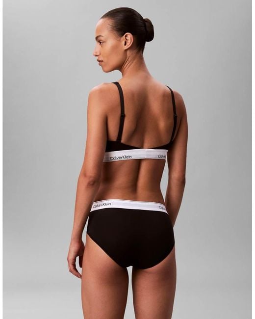 Calvin Klein Black Lightly Lined Icon Cotton Modal Scoop Bralette