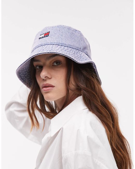 Tommy Hilfiger White – anglerhut aus gewaschenem denim