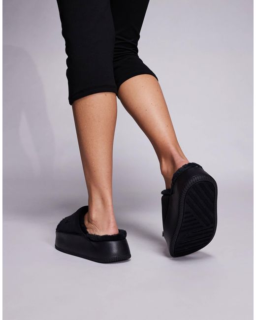Nike Black Calm Platform Cozy Slides