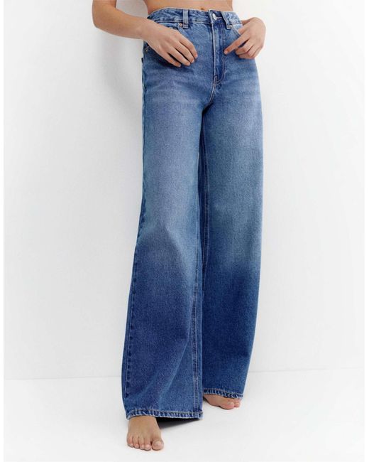 Petite - jean ample - indigo Pull&Bear en coloris Blue