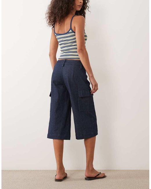 Motel Blue Bensen Cargo Capri Trousers