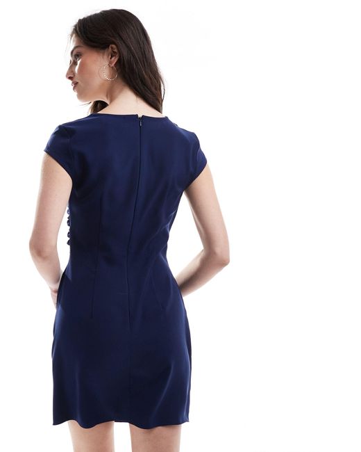 ASOS Blue Asymmetric Neckline Mini Dress
