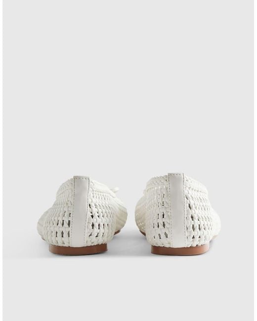 River Island White Woven Ballet Pumps