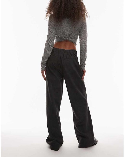 Nia Black Thalia Pinstriped Relaxed Pants