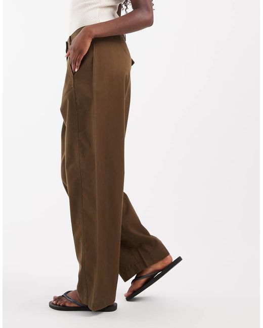 JJXX Green High Waisted Barrel Fit Trousers