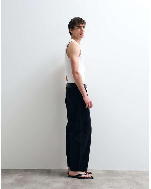 ASOS COLLECTIVE Black Ac-b-254 Worker Barrel Fit Denim Jeans for men