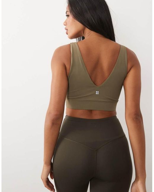 Sweaty Betty Brown Ultimate Studio Voop Bra