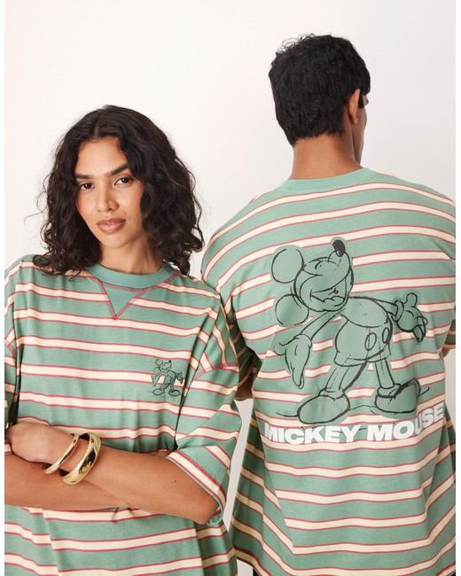 ASOS Green Disney Unisex Oversized T-shirt With Mickey Mouse Print