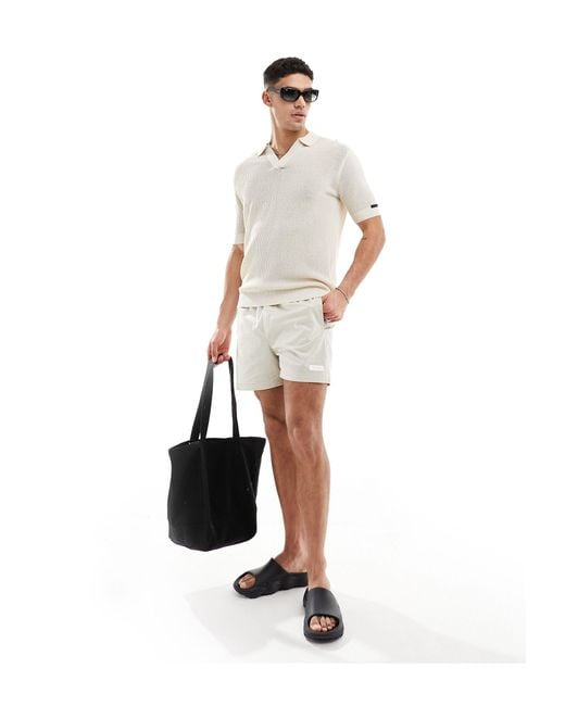 Calvin Klein White Lifestyle Open Knit Polo for men