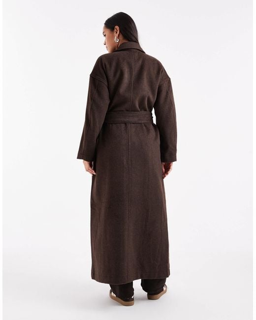 Object Black Premium Wool Blend Formal Maxi Coat