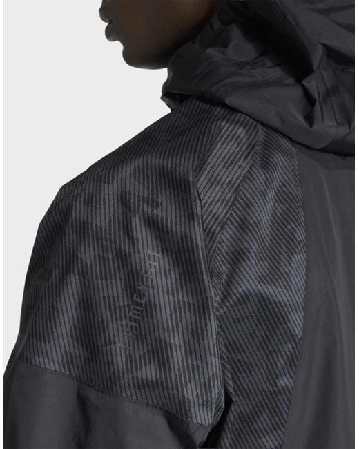 Adidas Originals Blue Terrex Xperior 2.5 Layer Hybrid Primeknit Climaproof Jacket for men