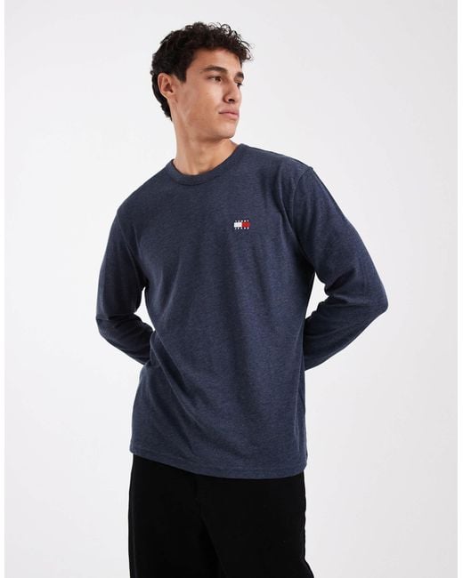 Tommy Hilfiger – langärmliges t-shirt in Blue für Herren
