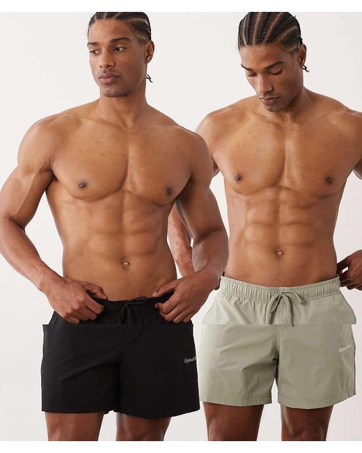 Jack & Jones Green 2 Pack Swim Shorts for men