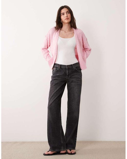 ASOS Pink Slub Edge To Edge Cardigan