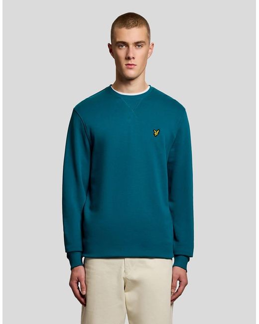 Lyle & Scott Blue Mid Layers Crew Neck Sweatshirt for men