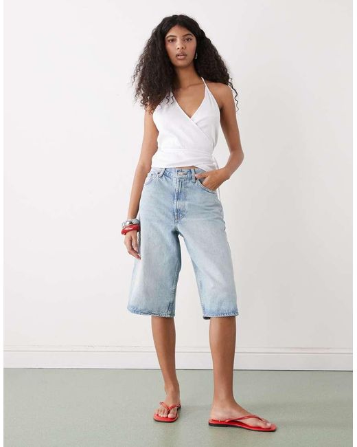 Weekday White Halter Wrap Top