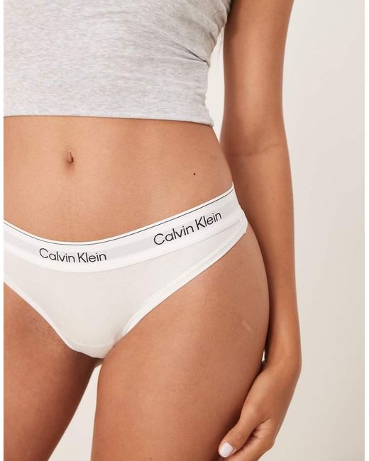 Calvin Klein White Icon Cotton Modal Thong