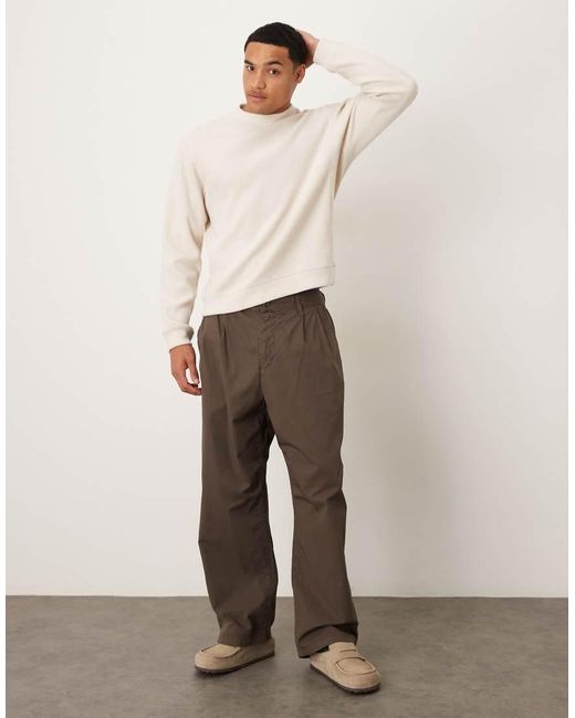 Mango White Compact Knit Mock Neck Jumper for men