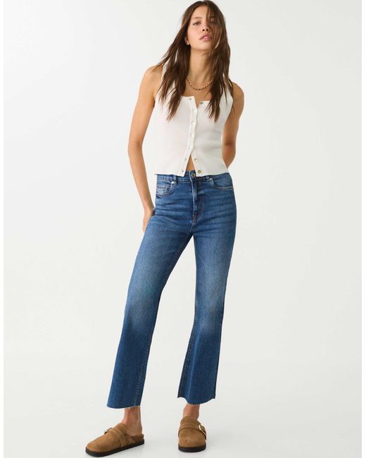 Stradivarius Blue – d78 – verkürzte schlagjeans