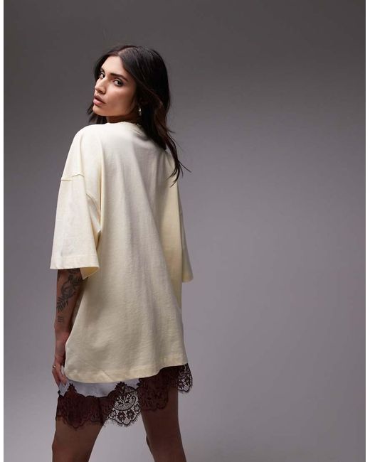 TOPSHOP Gray Oversized Drop Shoulder Tee